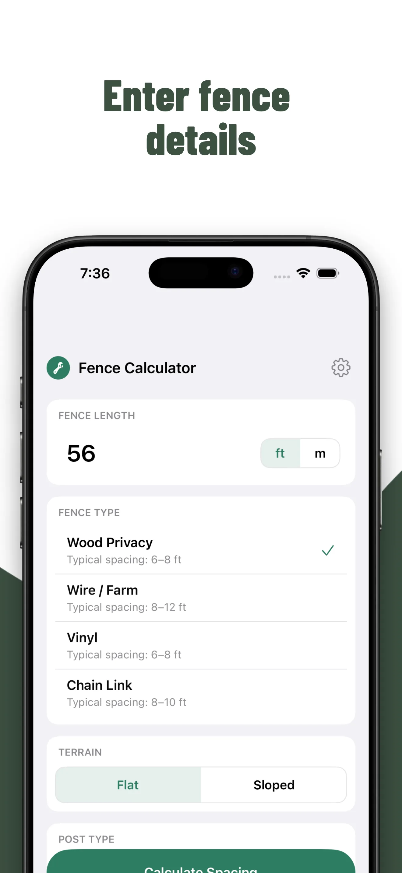 Fence Calculator Pro screenshot 1